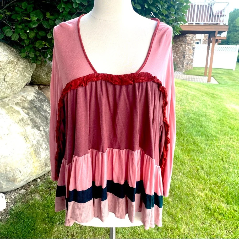 MEADOW RUE Anthro Colorblock Top - Picture 9 of 14